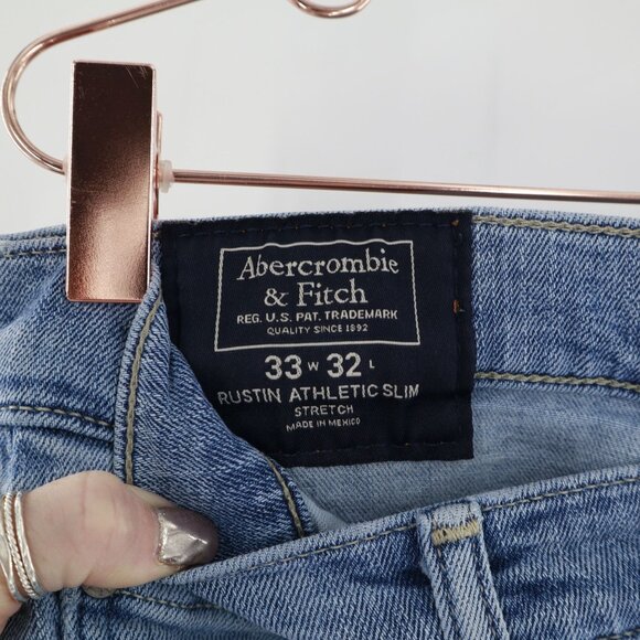Abercrombie & Fitch Rustin Athletic Slim Stretch Pants Womens 33X32 Everyday Y2K - Picture 3 of 16